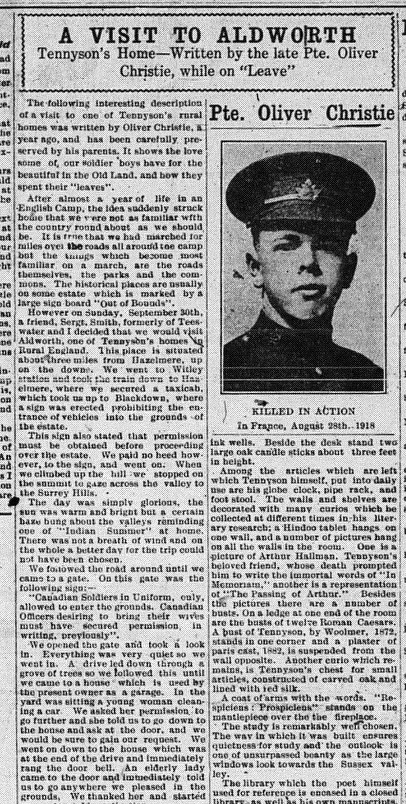 Port Elgin Times, September 18, 1918, p. 1, part 1 of 2